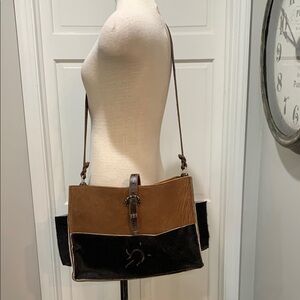 JRS Leather western handmade purse with horse hair